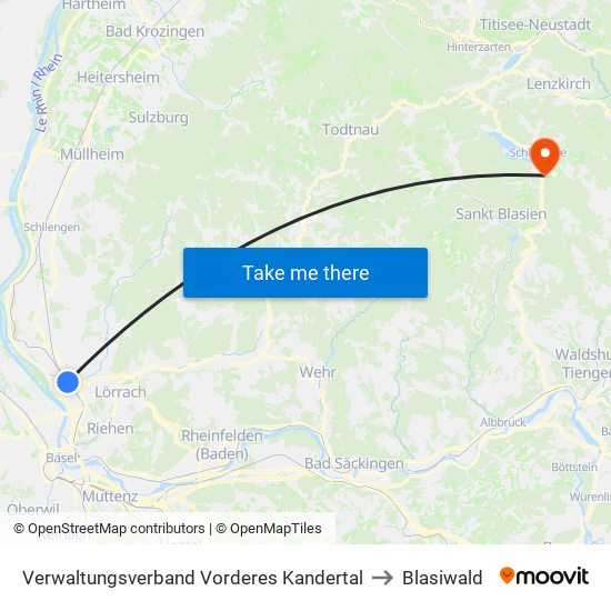 Verwaltungsverband Vorderes Kandertal to Blasiwald map