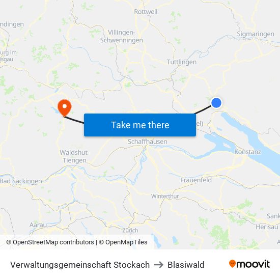 Verwaltungsgemeinschaft Stockach to Blasiwald map