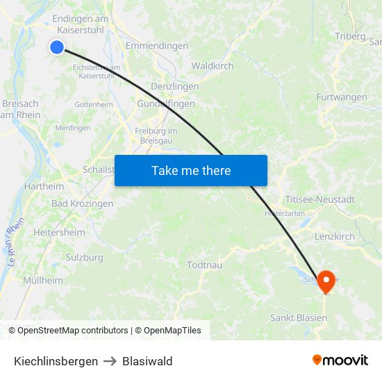 Kiechlinsbergen to Blasiwald map