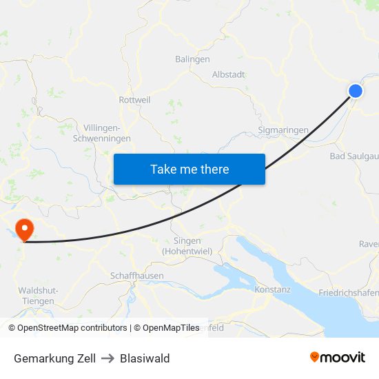 Gemarkung Zell to Blasiwald map