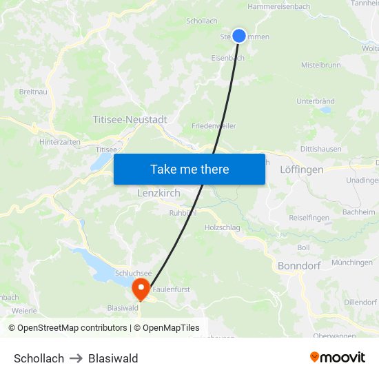 Schollach to Blasiwald map