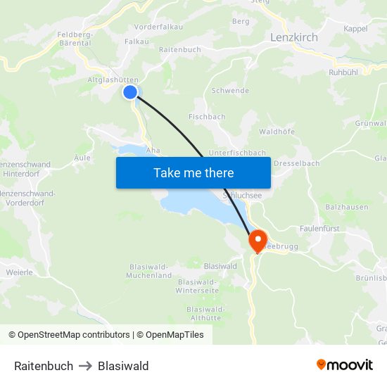 Raitenbuch to Blasiwald map