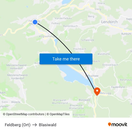 Feldberg (Ort) to Blasiwald map