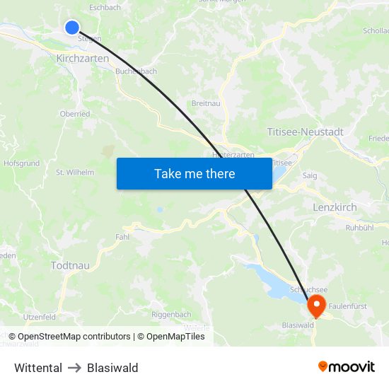 Wittental to Blasiwald map