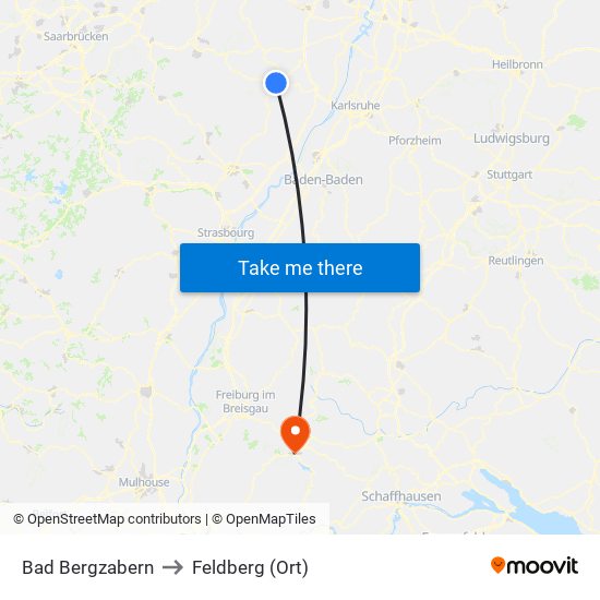 Bad Bergzabern to Feldberg (Ort) map