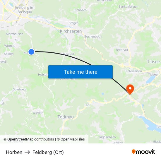Horben to Feldberg (Ort) map