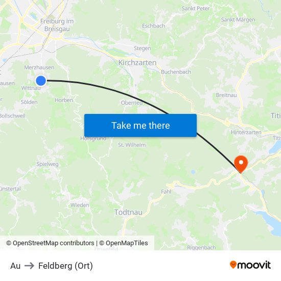 Au to Feldberg (Ort) map