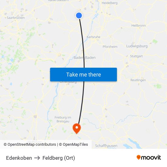 Edenkoben to Feldberg (Ort) map