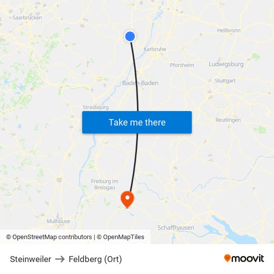 Steinweiler to Feldberg (Ort) map