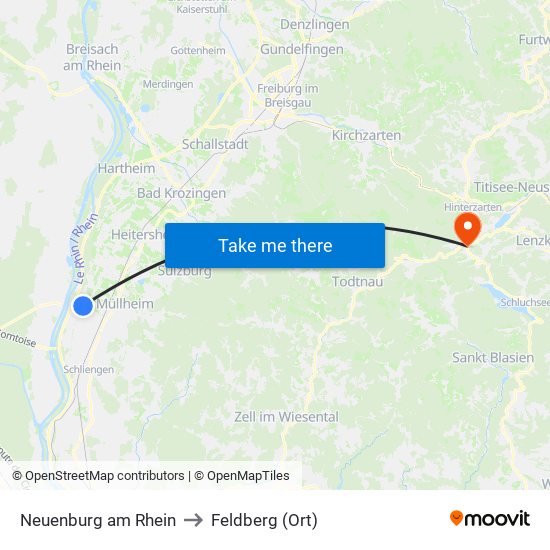 Neuenburg am Rhein to Feldberg (Ort) map