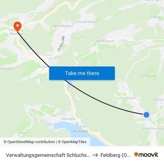 Verwaltungsgemeinschaft Schluchsee to Feldberg (Ort) map