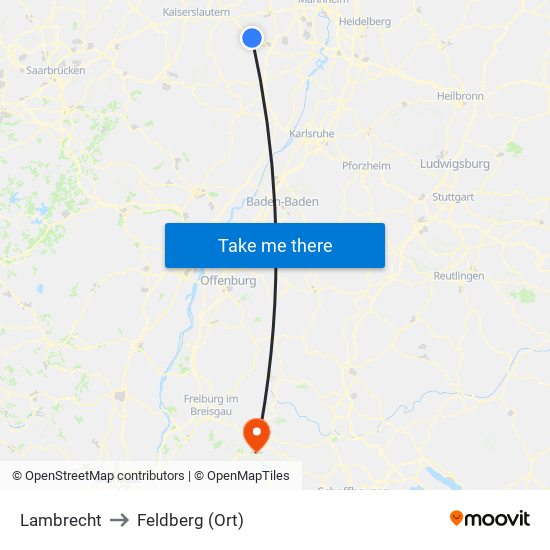 Lambrecht to Feldberg (Ort) map