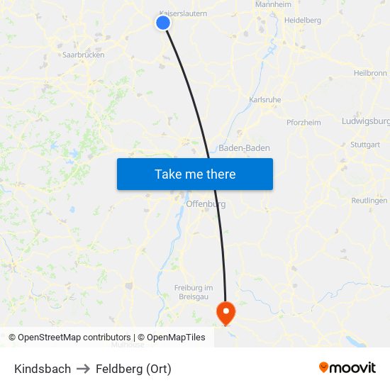 Kindsbach to Feldberg (Ort) map