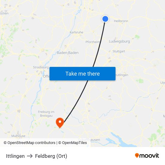 Ittlingen to Feldberg (Ort) map