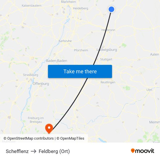 Schefflenz to Feldberg (Ort) map