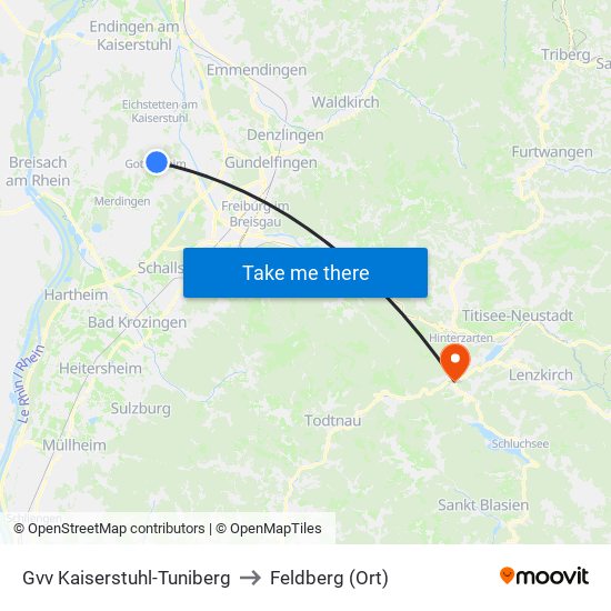 Gvv Kaiserstuhl-Tuniberg to Feldberg (Ort) map