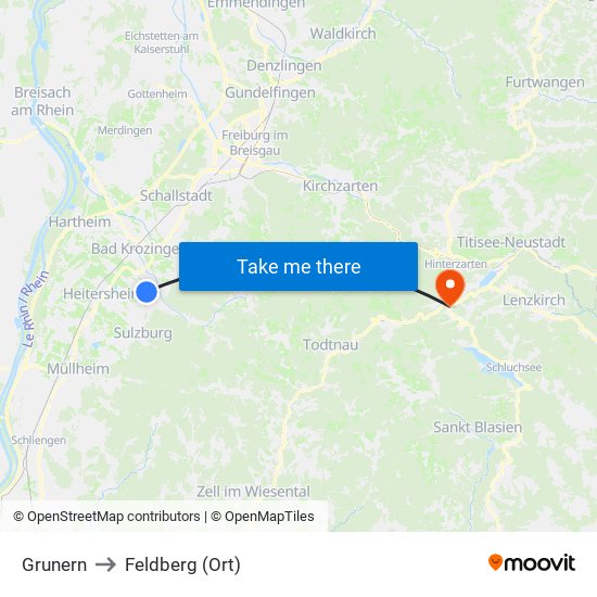 Grunern to Feldberg (Ort) map