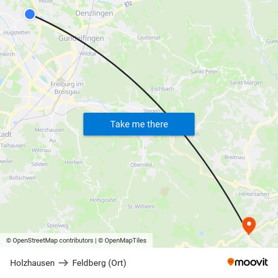 Holzhausen to Feldberg (Ort) map