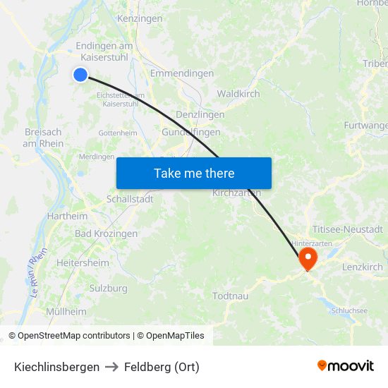 Kiechlinsbergen to Feldberg (Ort) map