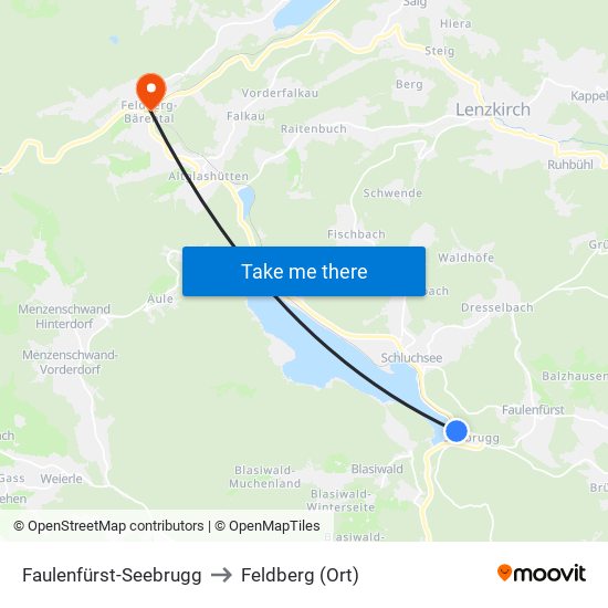 Faulenfürst-Seebrugg to Feldberg (Ort) map