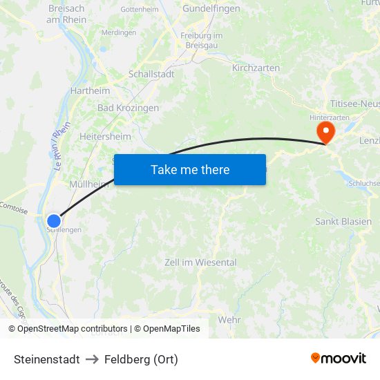 Steinenstadt to Feldberg (Ort) map