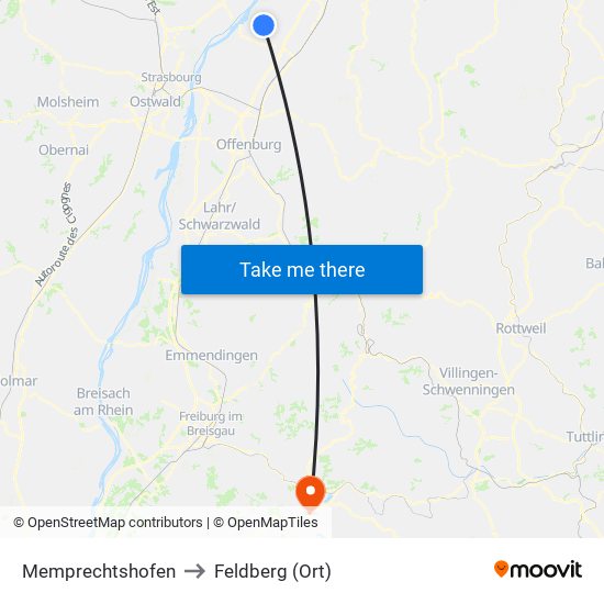 Memprechtshofen to Feldberg (Ort) map