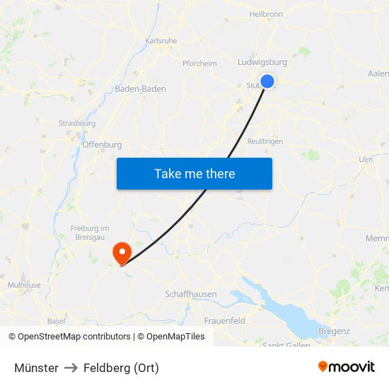 Münster to Feldberg (Ort) map
