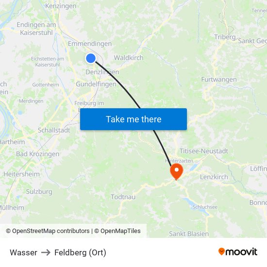 Wasser to Feldberg (Ort) map