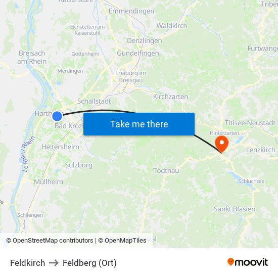 Feldkirch to Feldberg (Ort) map