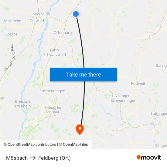 Mösbach to Feldberg (Ort) map