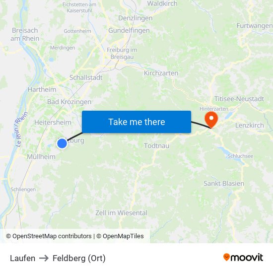 Laufen to Feldberg (Ort) map