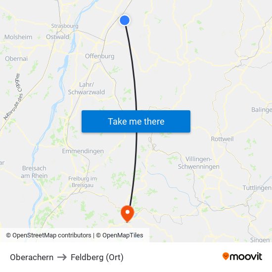 Oberachern to Feldberg (Ort) map