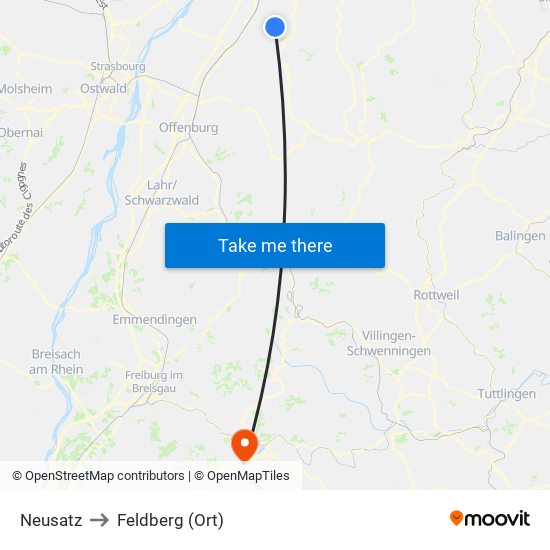 Neusatz to Feldberg (Ort) map