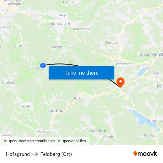 Hofsgrund to Feldberg (Ort) map