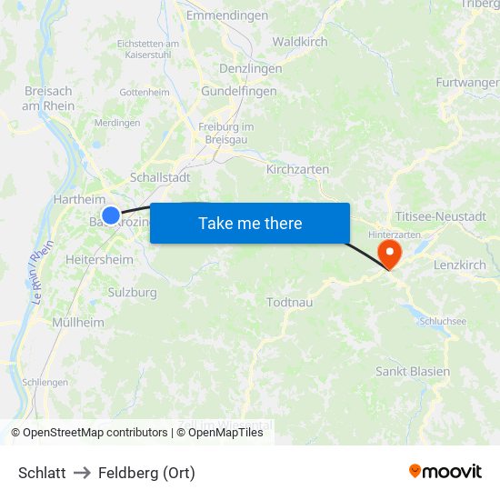 Schlatt to Feldberg (Ort) map