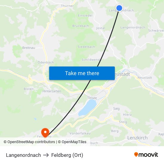 Langenordnach to Feldberg (Ort) map
