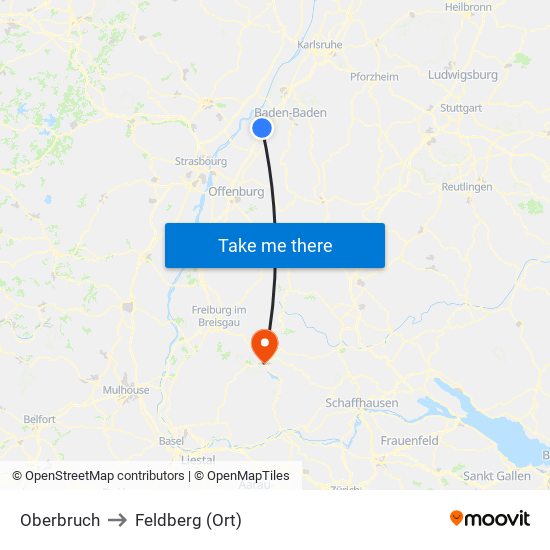 Oberbruch to Feldberg (Ort) map