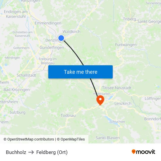 Buchholz to Feldberg (Ort) map