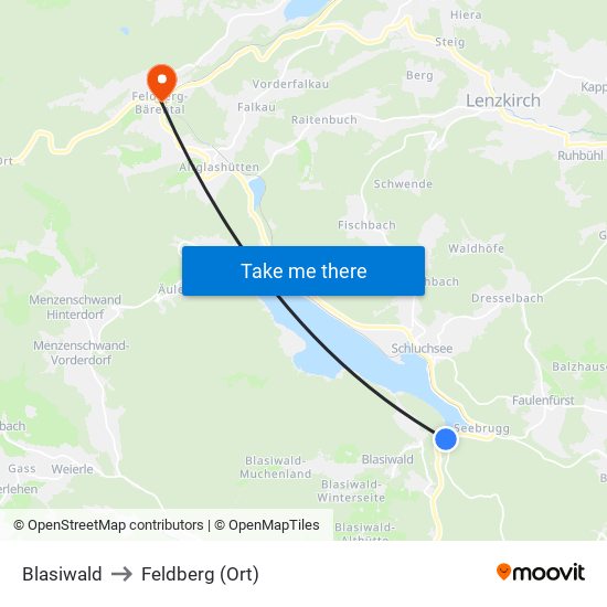 Blasiwald to Feldberg (Ort) map