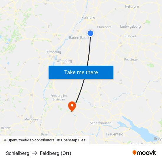 Schielberg to Feldberg (Ort) map