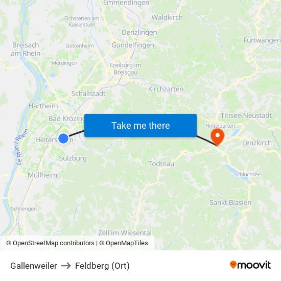 Gallenweiler to Feldberg (Ort) map