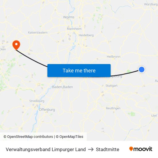 Verwaltungsverband Limpurger Land to Stadtmitte map