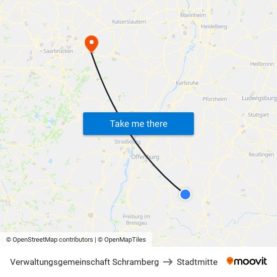 Verwaltungsgemeinschaft Schramberg to Stadtmitte map