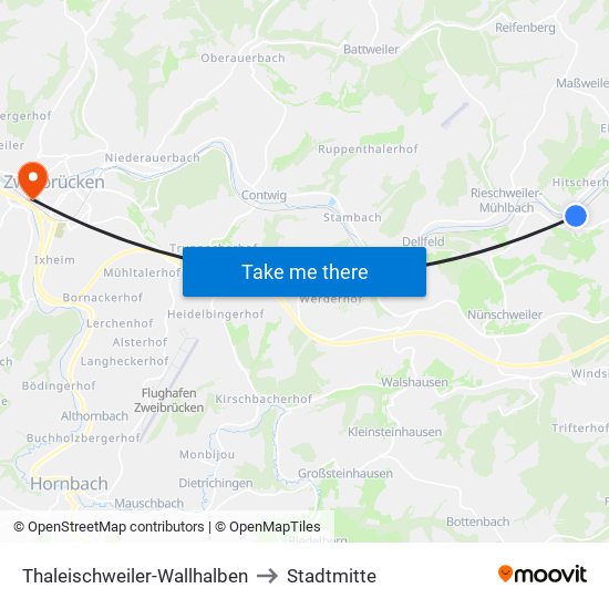 Thaleischweiler-Wallhalben to Stadtmitte map