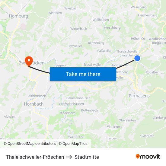 Thaleischweiler-Fröschen to Stadtmitte map