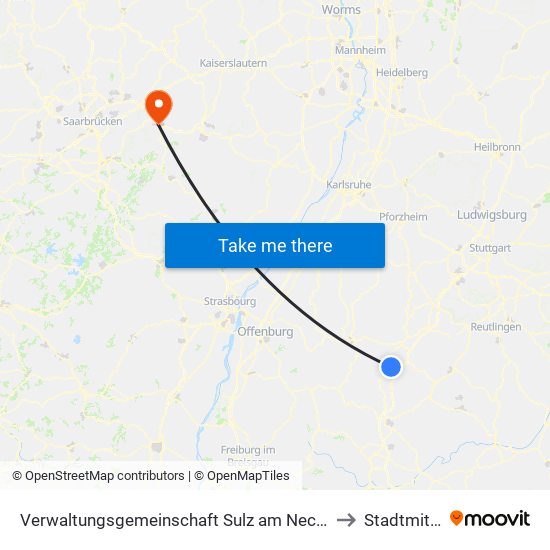 Verwaltungsgemeinschaft Sulz am Neckar to Stadtmitte map