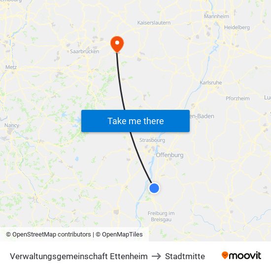 Verwaltungsgemeinschaft Ettenheim to Stadtmitte map