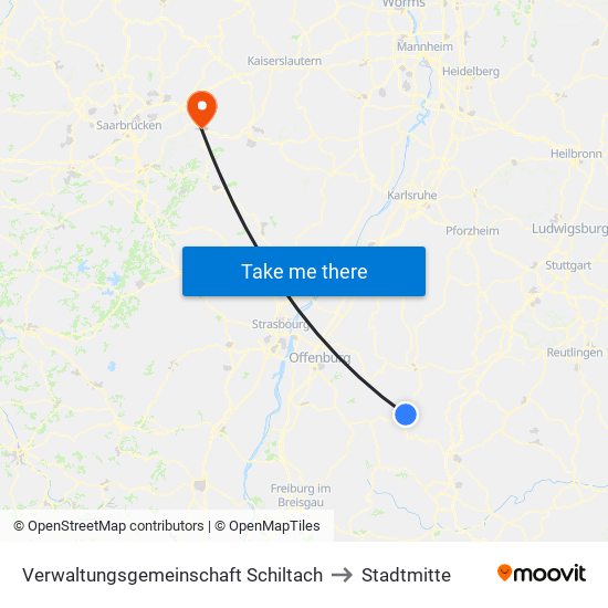 Verwaltungsgemeinschaft Schiltach to Stadtmitte map