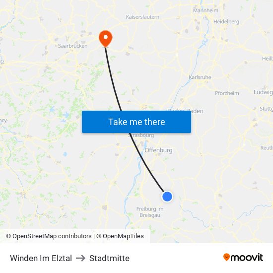 Winden Im Elztal to Stadtmitte map