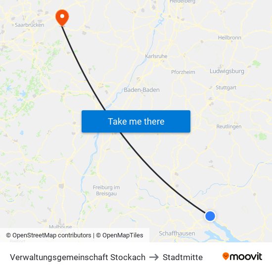 Verwaltungsgemeinschaft Stockach to Stadtmitte map